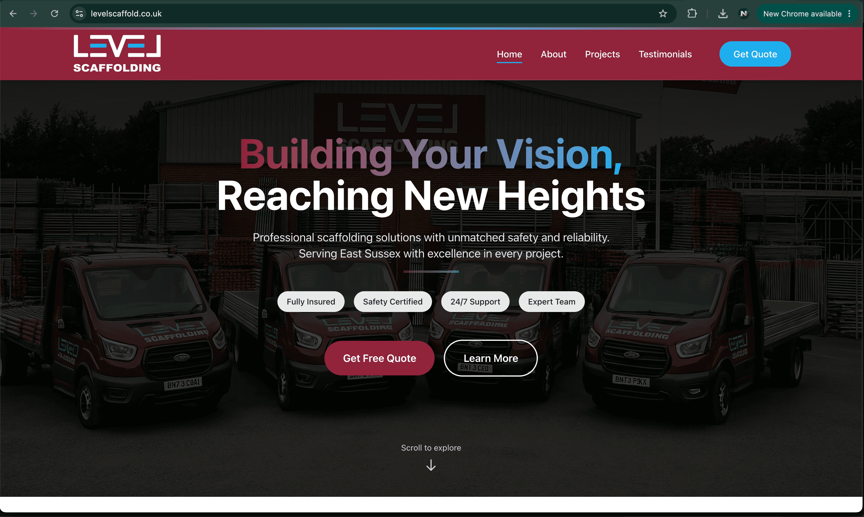 Level Scaffolding Website Development